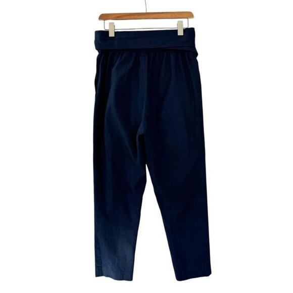 APiece Apart Isa Wrap Elasticated Waist Dark Blue Pleat Front Tapered Trousers - Picture 6 of 14